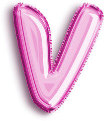 Pink Foil Balloon Uncapitalized Letter v