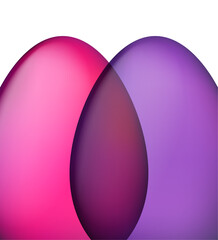 Close-Up of Pink and Purple Eggs. Vector illustration