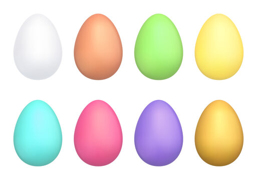 Soft Pastel Easter Egg Assortment. Vector illustration