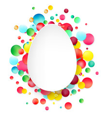 Egg Amidst Colorful Confetti. Vector illustration