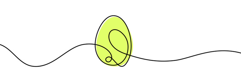Lime Green Egg on Dynamic Line. Vector illustration