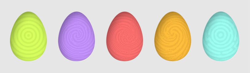 Spiral Patterned Easter Eggs. Vector illustration