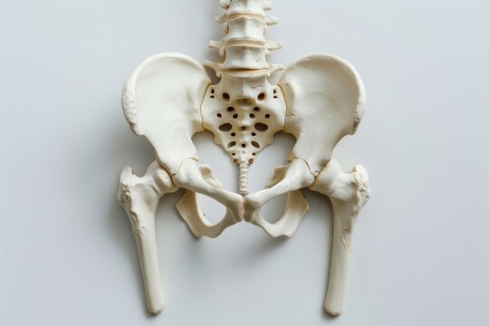 anatomy of the human pelvis of a man on a white background