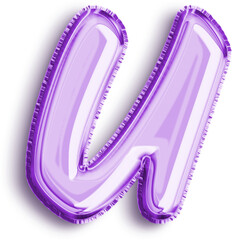Violet Foil Balloon Uncapitalized Letter u