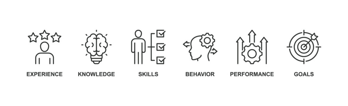 Competence banner web icon vector illustration concept with an icon