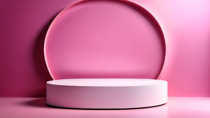 Pink Display Background, Product Display Podium platform, studio stage pedestal light, abstract pink scene, minimal modern interior, ad, podium platform, product presentation space, advertisement