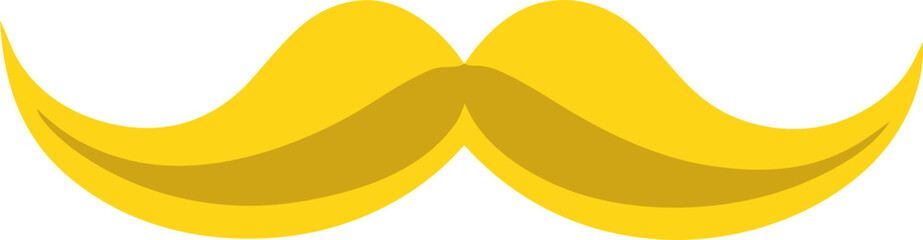 3D Cartoon Yellow Mustache Vector Icon: Cheerful Design Accent in Yellow Hue - obrazy, fototapety, plakaty