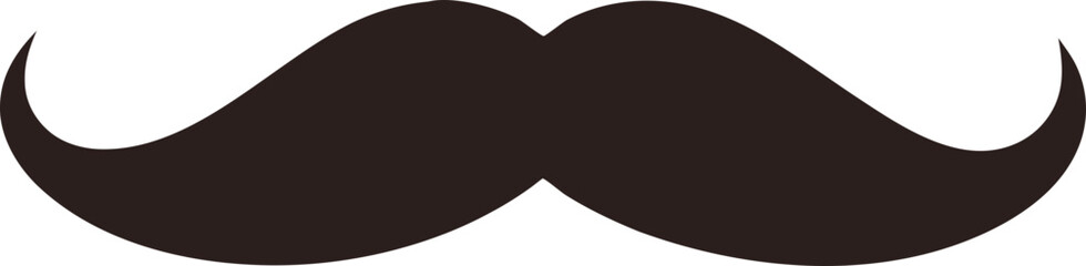 Fototapeta na wymiar 3D Cartoon Black Mustache Vector Icon: Sleek and Stylish Icon in Black
