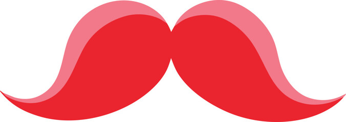 3D Cartoon Red Mustache Vector Icon: Bold and Eye-Catching Design Element