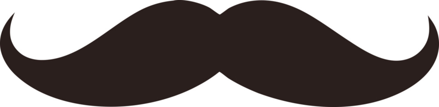 3D Cartoon Black Mustache Vector Icon: Sleek and Stylish Icon in Black