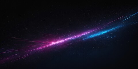 Night starry sky. Meteor stream, abstract space background. Falling bright stars, speed of light, comets, beautiful galaxy, neon glow