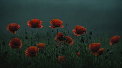 Obraz premium field of poppy