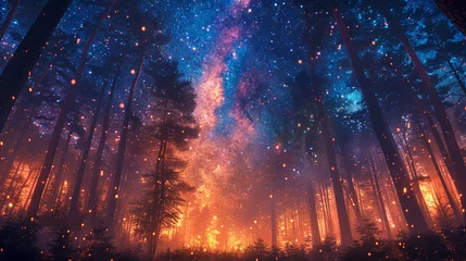 Papier Peint photo Aurores boréales Pastel Dreams: Celestial Visions of the Milky Way