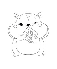 Hamster coloring page for kids , Art & Illustration, education 