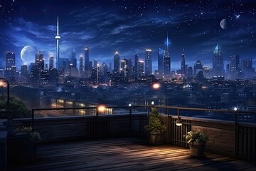 night city skyline futuristic 