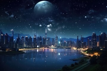 night city skyline futuristic 