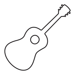 guitar icon isolated on white background, vector illustration.