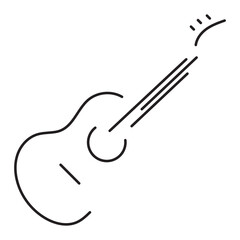 guitar icon isolated on white background, vector illustration.