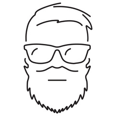 hipster icon isolated on white background, vector illustration.