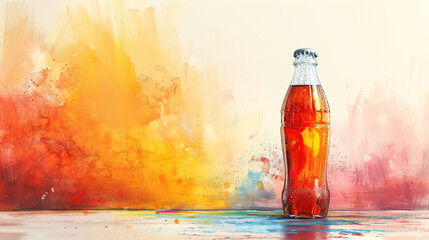 Colorful Soda Bottle Illustration