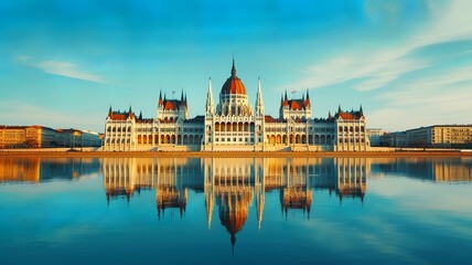 Naklejka premium AI-generated image of the Budapest parliament