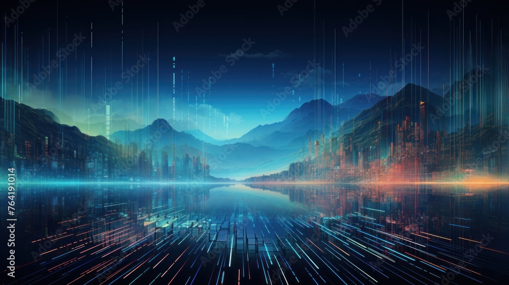 Canvas Prints data mirage abstract technological landscapes