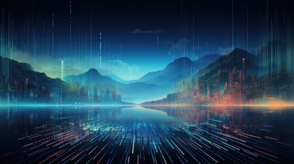 Data Mirage Abstract Technological Landscapes