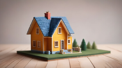 House model. Property home and real estate insurance concept. miniature model house. Mortgage concep. AI generated image, ai..