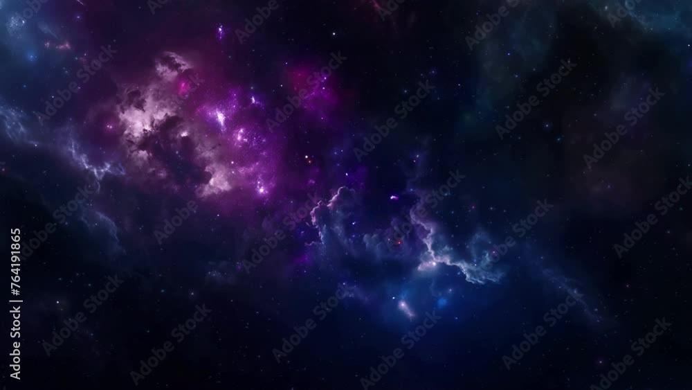 Wall mural blue purple deep space galaxy nebula. cinematic celestial background depicting astrology and space e