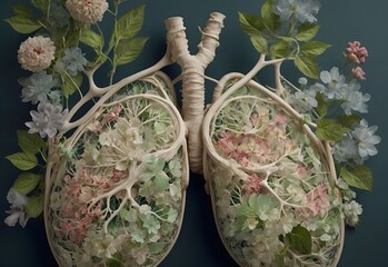 Lungs made from flowers and nature