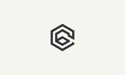 initial letter G simple monogram logo design vector illustration