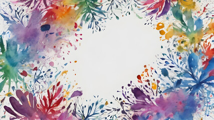 Floral design template with copyspace. Abstract modern floral background design template. AI generated image