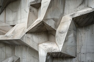 Obraz premium brutalist concrete wall on a modern building
