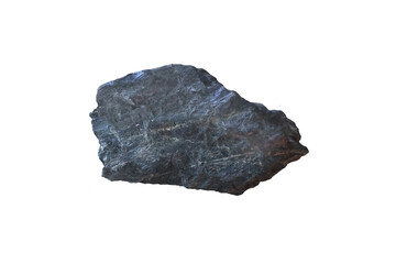 Cummingtonite silicate rock mineral specimen isolated on white background.