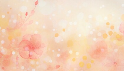 Beautiful pastel springtime Easter background illustrated with colorful aquarelle flowers. 