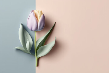 Perfect abstract tulip flower in pastel colors