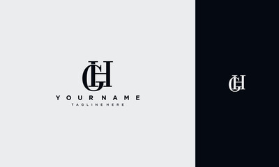 initial letter gh or hg  joined,logo Typography Vector design Template