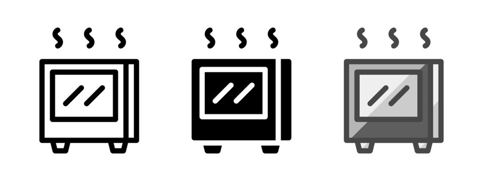 Multipurpose overheat PC vector icon in outline, glyph, filled outline style. Three icon style variants in one pack.