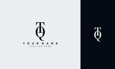 initial letter tq or qt  joined,logo Typography Vector design Template