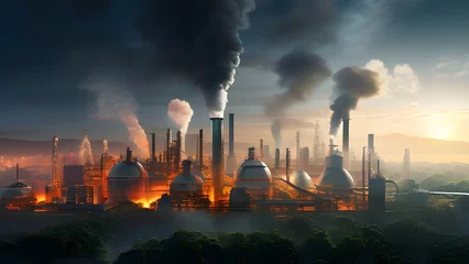 Fotobehang smog over fabric as symbol of climate change © Stefan Schurr
