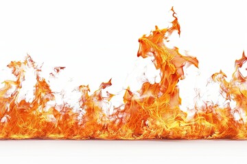 Fire flame isolated over white background