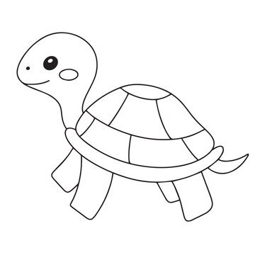 Turtle in doodle style isolated on transparent background. Hand drawn vector art
