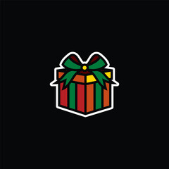 Original vector illustration. The icon of a gift box with a bow.