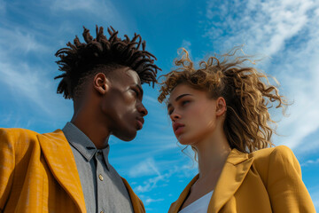 Modern Fashion Duo: Male and Female Models