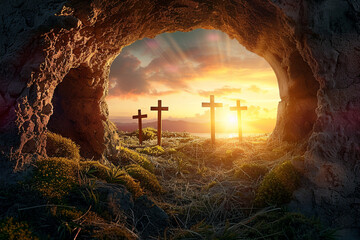 cross at sunset