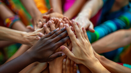 A diverse group of people gathers, symbolizing hope, compassion, and solidarity as they support a cause or lend a helping hand to those in need, fostering a brighter future for all.