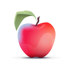 apple, fruit, red, healthy, vector, illustration, diet, green, leaf, food, delicious, health, sweet, nature, fresh, juicy, freshness, smoothie, vegetarian, art, organic, icon, isolated,  ripe, vegan, 