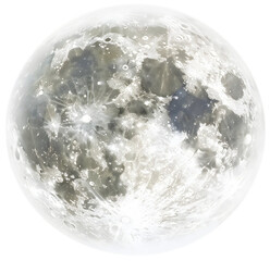 Realistic Moon on Transparent Background