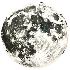 Realistic Moon on Transparent Background