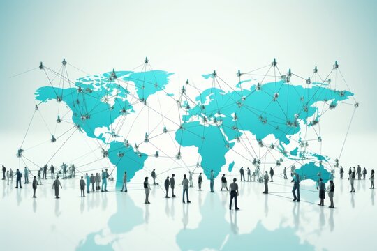 Global business network structure for data analysis, communication, recruitment, customer service